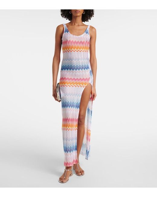 Vestido con motivo en zigzag Missoni de color White