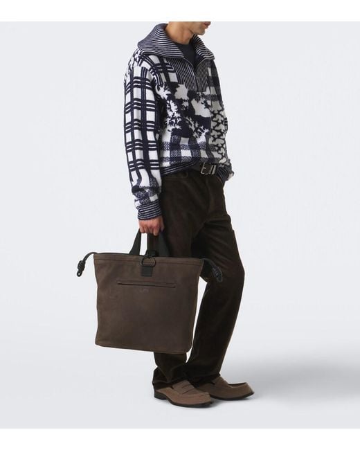 Loewe Black Squad Leather Backpack for men