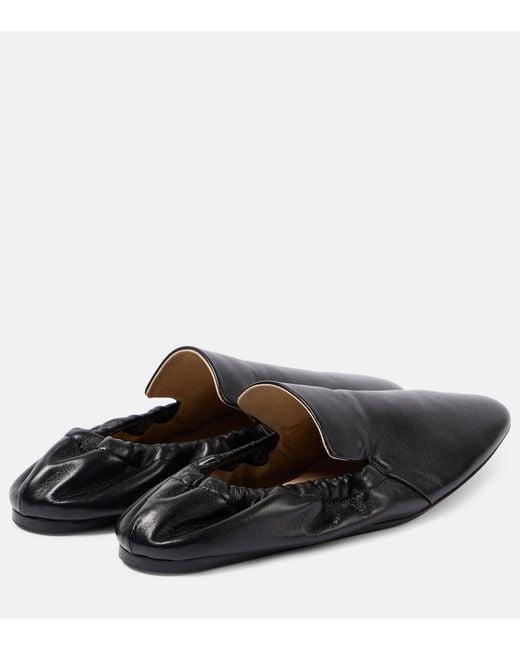 Le Monde Beryl Black Mocassino Leather Loafers