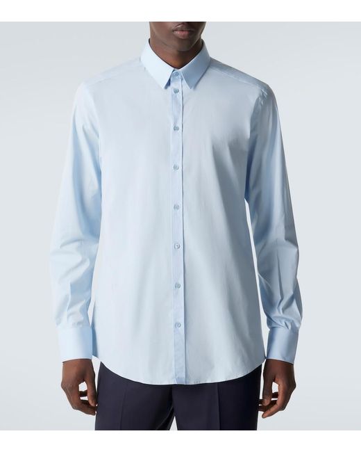 Dolce & Gabbana Blue Cotton Shirt for men