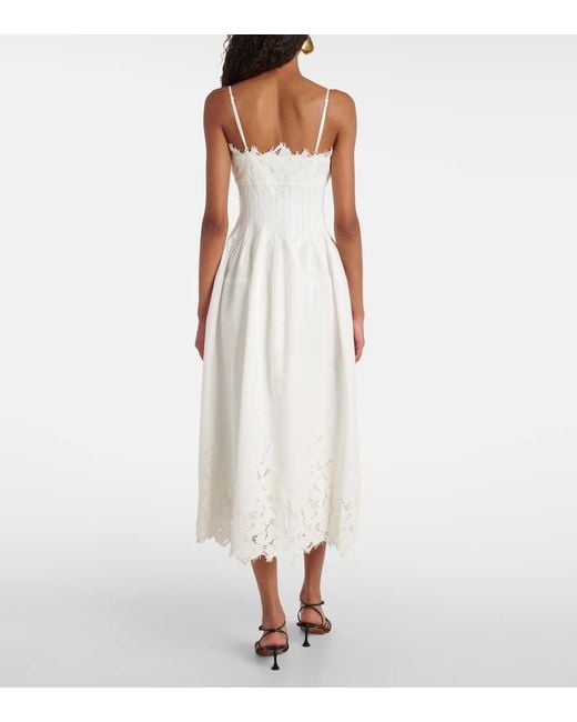 Jonathan Simkhai White Lilianna Cotton-Blend Midi Dress
