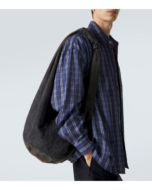 Our Legacy Black Drip Denim Shoulder Bag for men