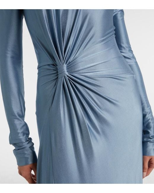 Victoria Beckham Blue Jersey Maxi Dress