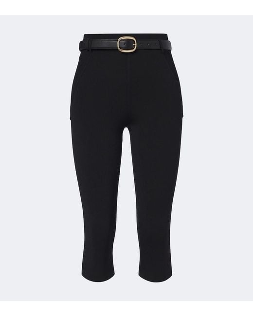 Self-Portrait Black Belted Knitted Capri Pants