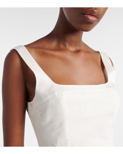Posse White Cove Embroidered Tulle Top