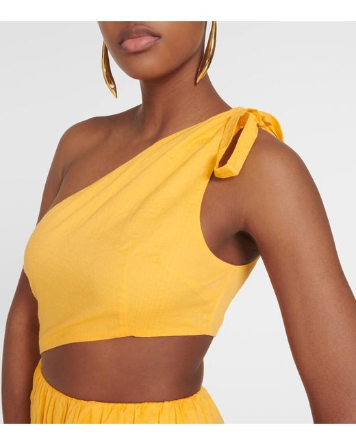 Marysia Swim Yellow Alberobello Cutout Cotton Midi Dress