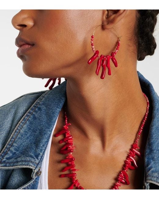 Pendientes De Aro Jolana Adornados Isabel Marant de color Red