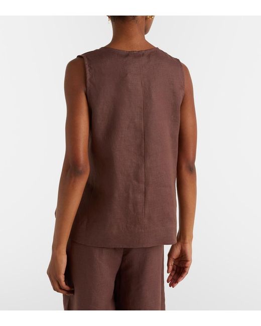 Asceno Brown Linen Top