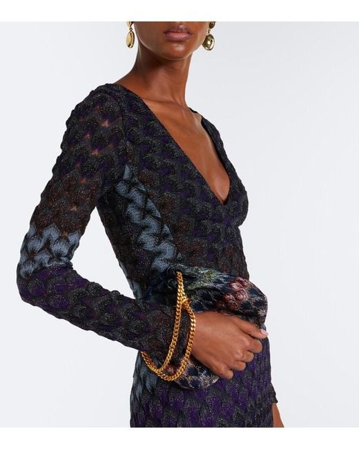 Missoni Blue Mini Lame Top-Handle Bag
