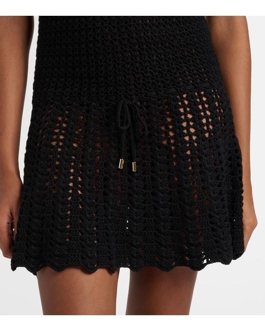 Melissa Odabash Black Bailey Knitted Cotton Minidress