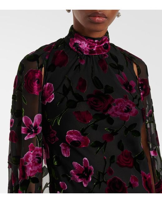 Rodarte Black Devore Velvet Gown