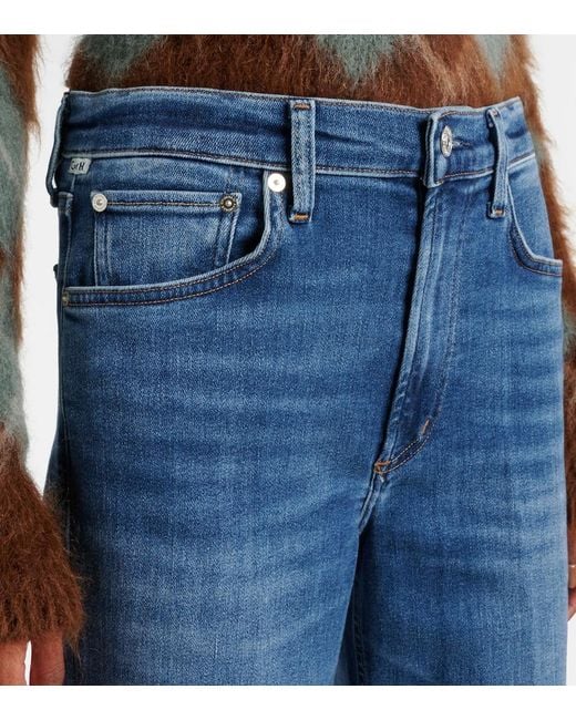 Citizens of Humanity Blue Palma High-Rise Straight Jeans