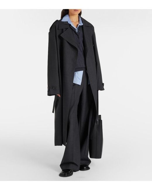 Frankie Shop Blue Brickell Plaid Wide-Leg Pants