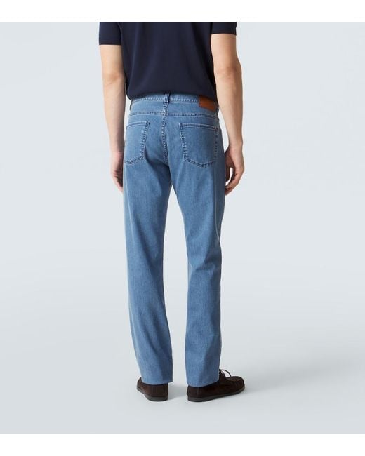 Canali Blue Slim Jeans for men