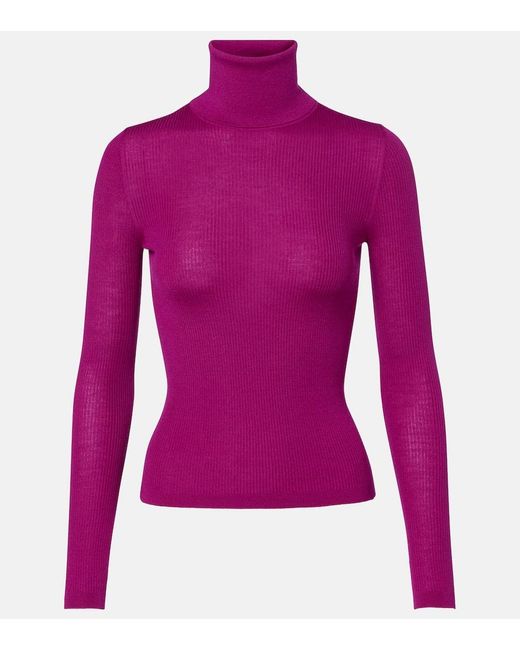 Saint Laurent Purple Wool, Cashmere, And Silk Sweater