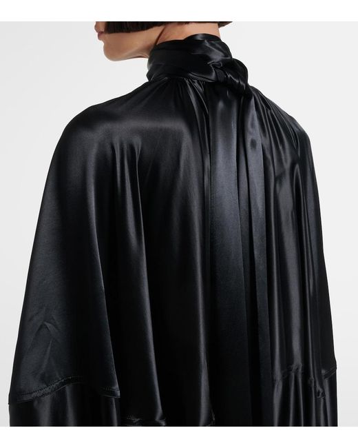 Ferragamo Black Satin Midi Dress