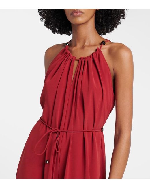 Max Mara Red Alamaro Halterneck Jumpsuit