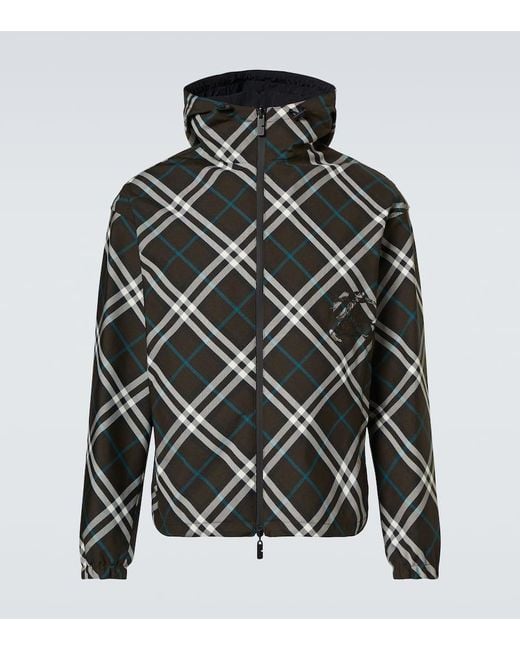 Burberry Gray Check Reversible Jacket for men