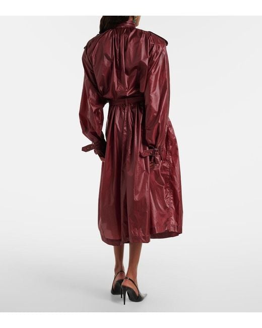 Saint Laurent Red Technical Trench Coat