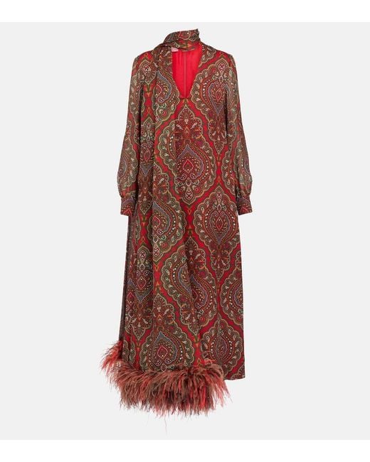 Valentino Red Voyage Imaginaire Silk Georgette Gown