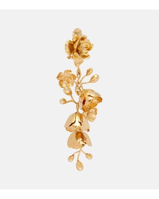 Chloé Metallic Bouquet Floral Drop Earrings