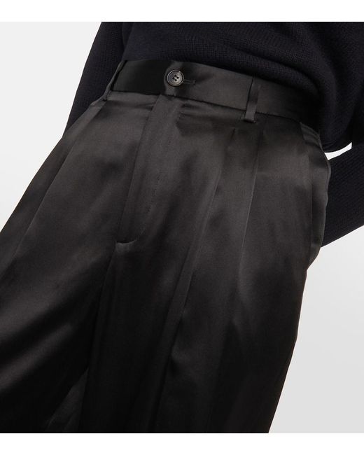 Nili Lotan Black Weite Hose Flavie Aus Seide