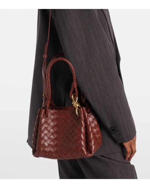 Bottega Veneta Brown Tote Bag Parachute Small Aus Leder
