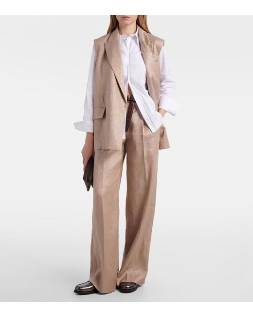 Brunello Cucinelli White Monili Cotton-Blend Poplin Shirt