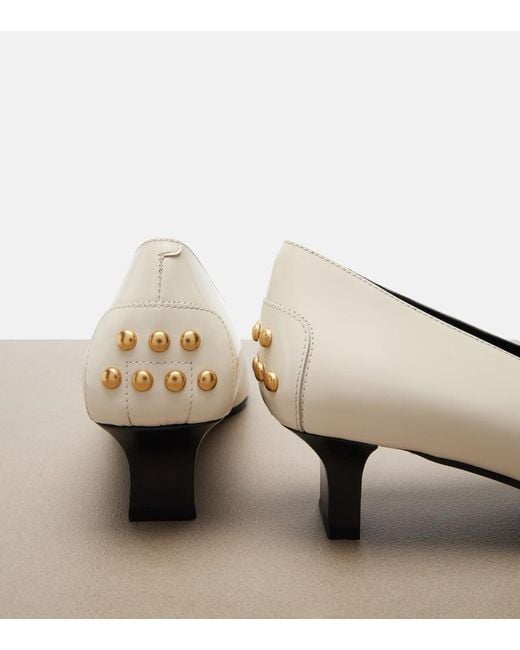 Tod's White Leather Pumps