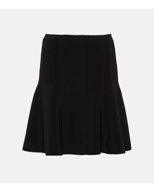 Norma Kamali Black Pleated Jersey Miniskirt