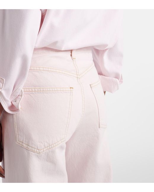 Agolde Pink Low Curve Mid-Rise Jeans
