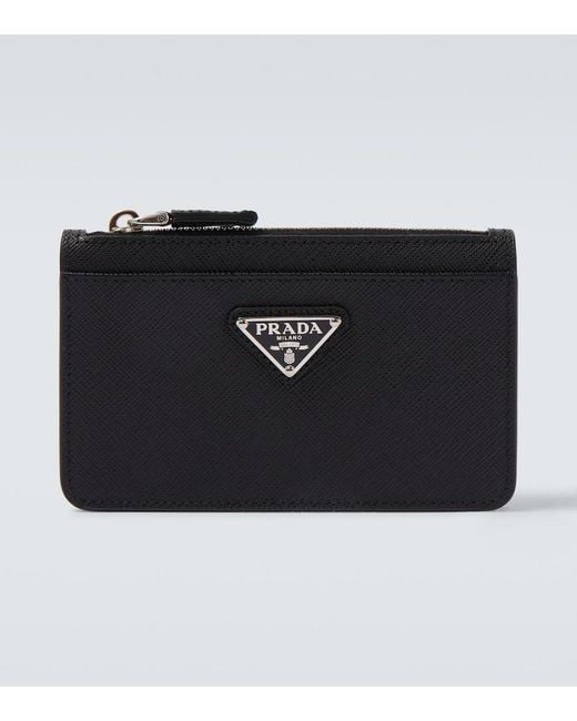Prada Black Leather Card Holder for men