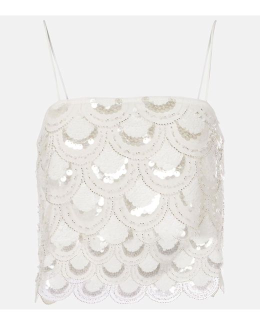 Top Cropped Con Paillettes di ROTATE BIRGER CHRISTENSEN in White