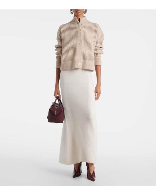 Falda Larga Dorina En Mezcla De Cachemir Max Mara de color White