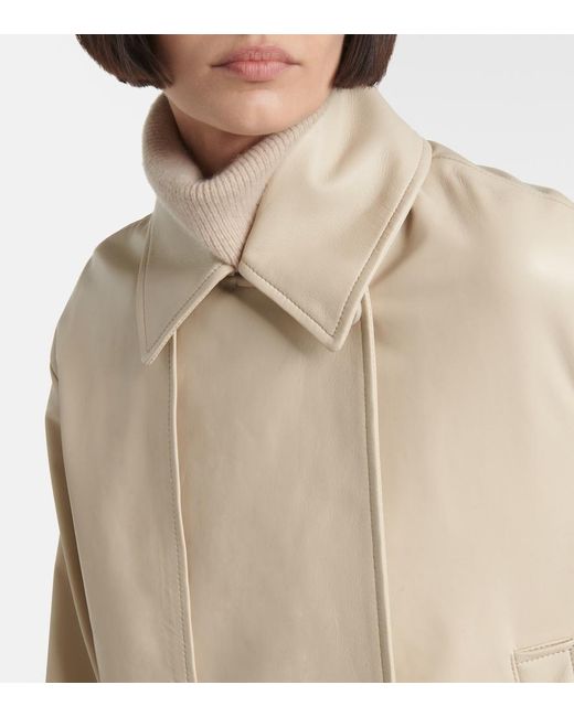 Joseph Natural Cropped Leather Jacket