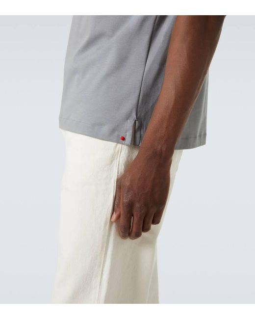 Kiton Polohemd Aus Baumwolle in Gray für Herren