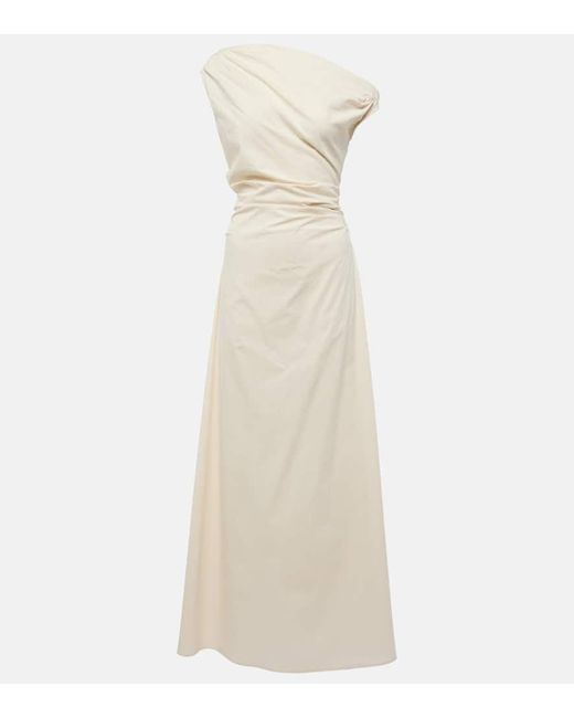 Staud Natural Maxi Phare Cotton Poplin Maxi Dress