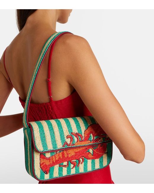 Borsa A Spalla Tommy Con Perline di Staud in Red