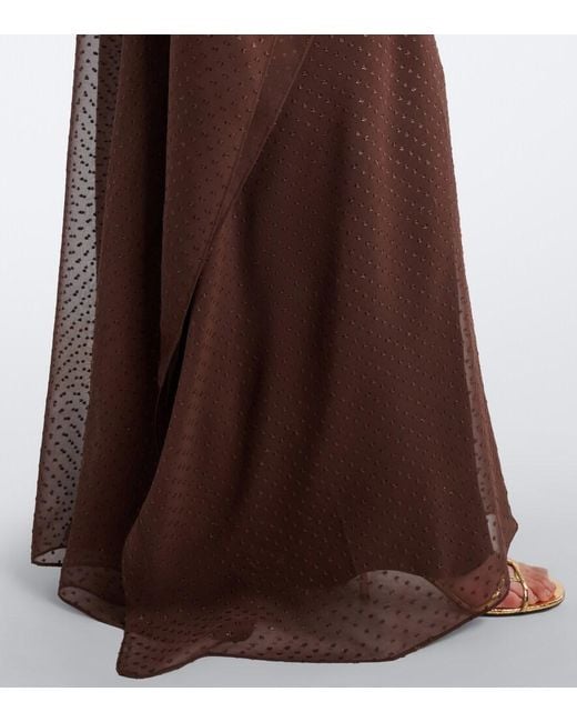 ‎Taller Marmo Brown Muscat Silk Crepe Fil Coupe Kaftan