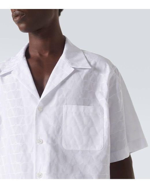 Valentino Oversize-Hemd aus Baumwollpopeline in White für Herren