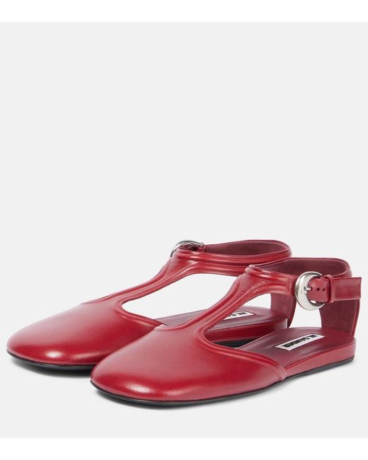 Jil Sander Pink Leather Flats
