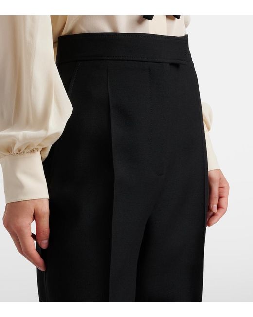 Valentino Black Crepe Couture Wide-Leg Pants
