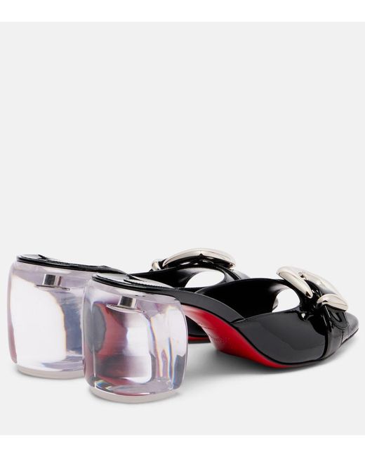 Christian Louboutin Black Minny Leather Heeled Mules 70