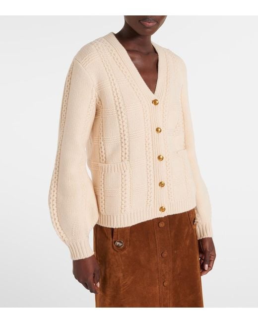 Valentino Natural Virgin Wool Cardigan