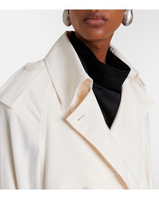 Frankie Shop Natural Elva Cropped Trench Coat