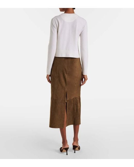 Vince White Wool And Cashmere-Blend Cardigan