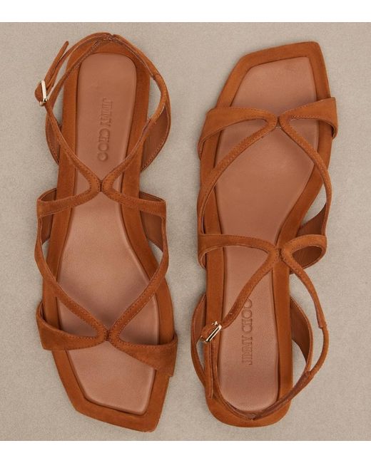 Jimmy Choo Brown Ayla Suede Sandals