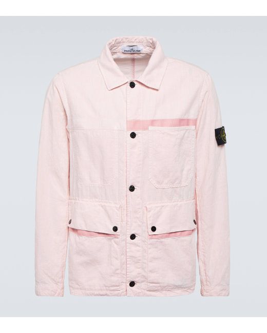 Stone Island Pink Compass Linen-blend Jacket for men