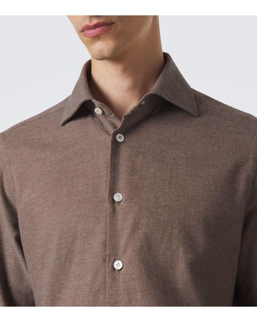 Camicia di Kiton in Brown da Uomo