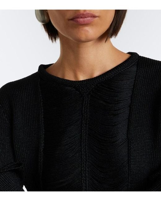 The Attico Black Fringed Minidress